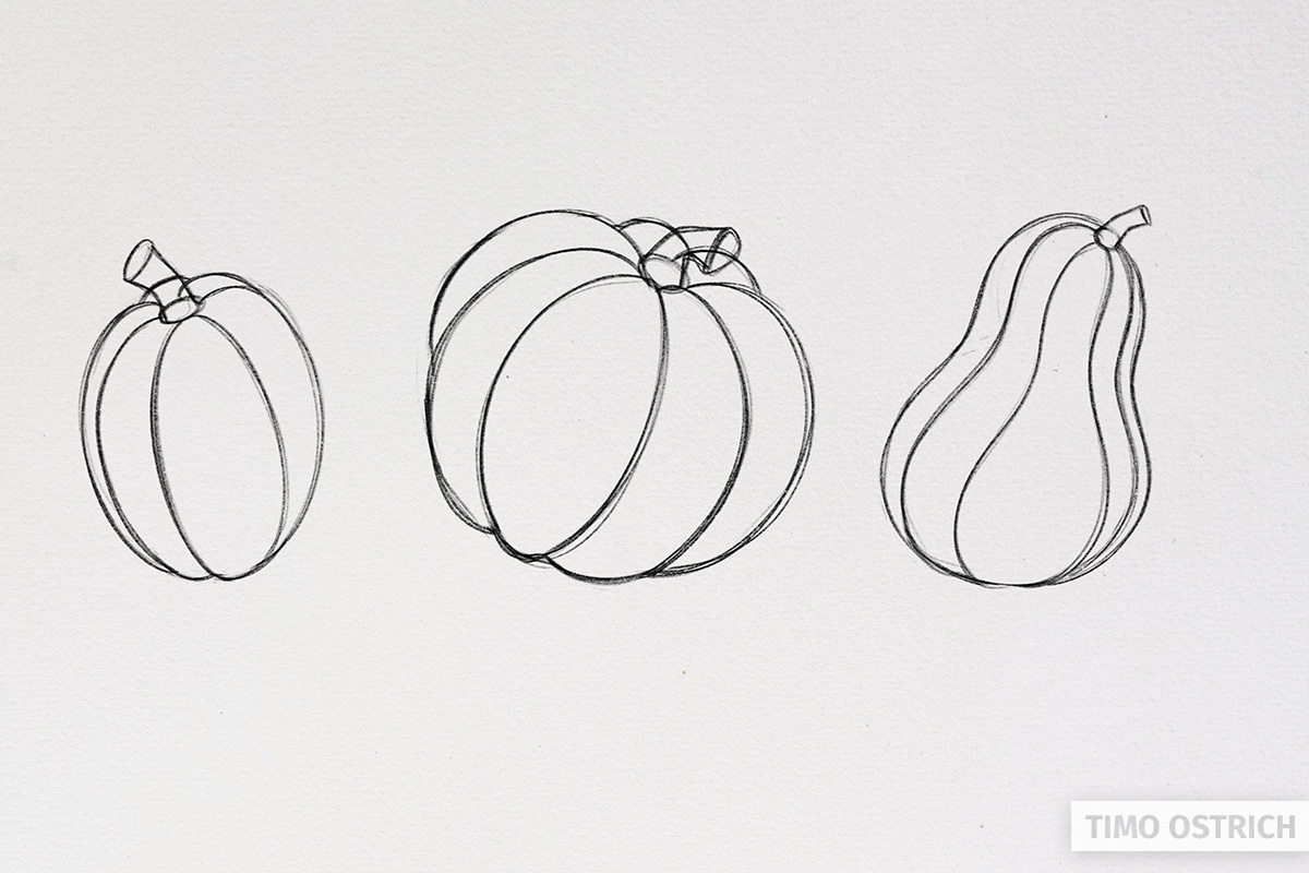 Pumpkin Drawing: Step-by-Step Tutorial - Mimi Panda