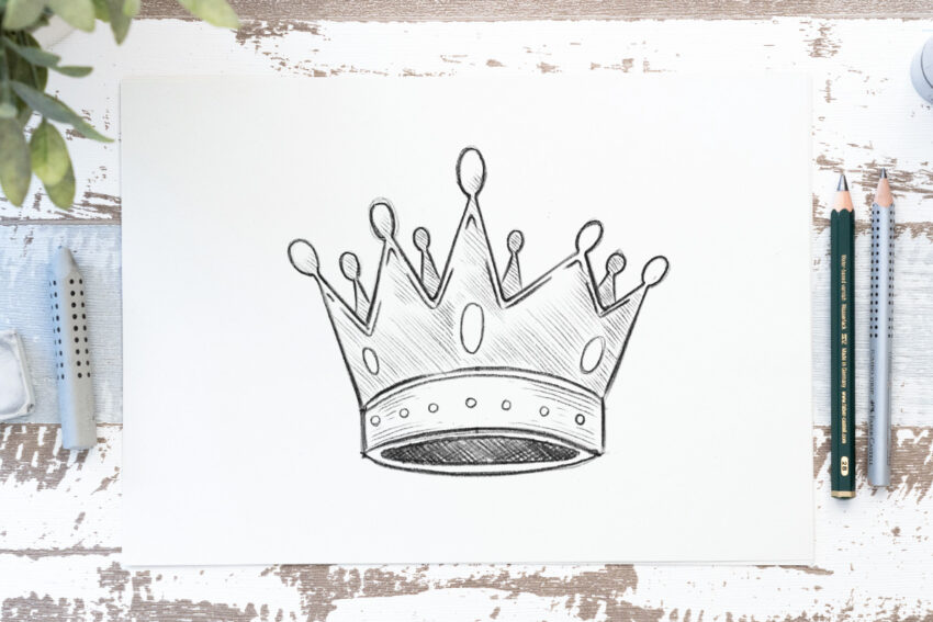 How to Draw a Crown (easy step by step) 👑