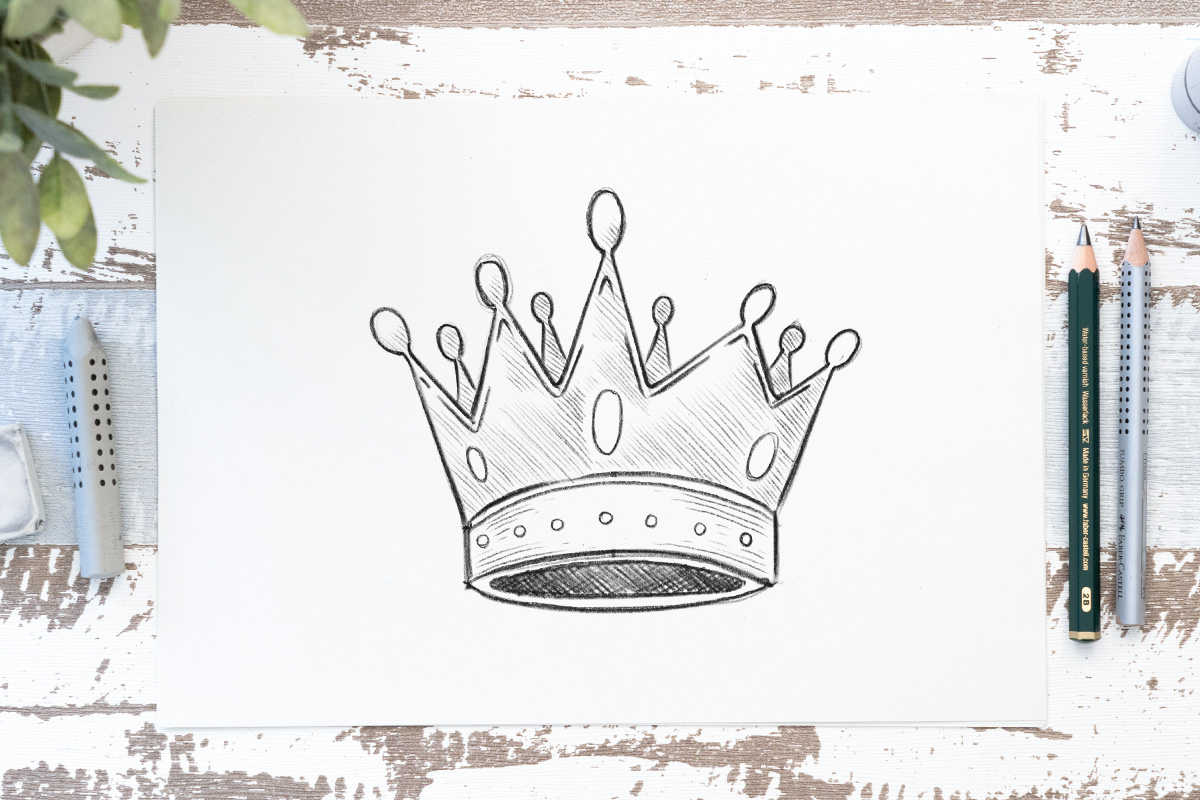 How to Draw a Crown (easy step by step) 