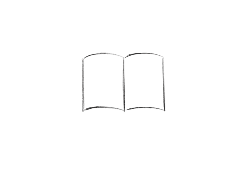 Drawing the basic shape of the book