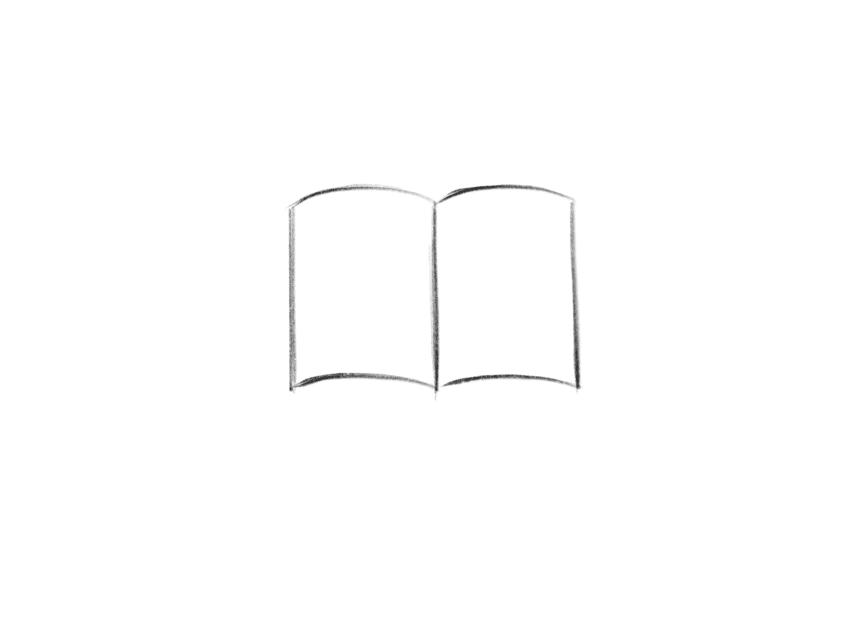 how to draw an open book step by step