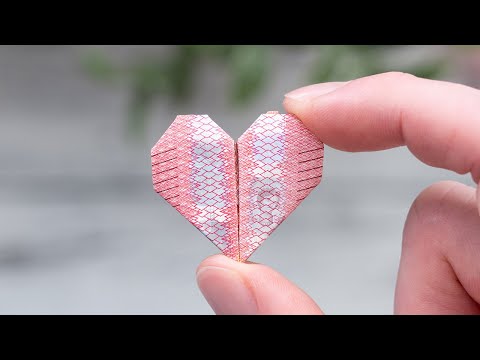 HERZ aus GELDSCHEIN falten: Kleines 3D-Herz ❤️ (sehr hochwertig)