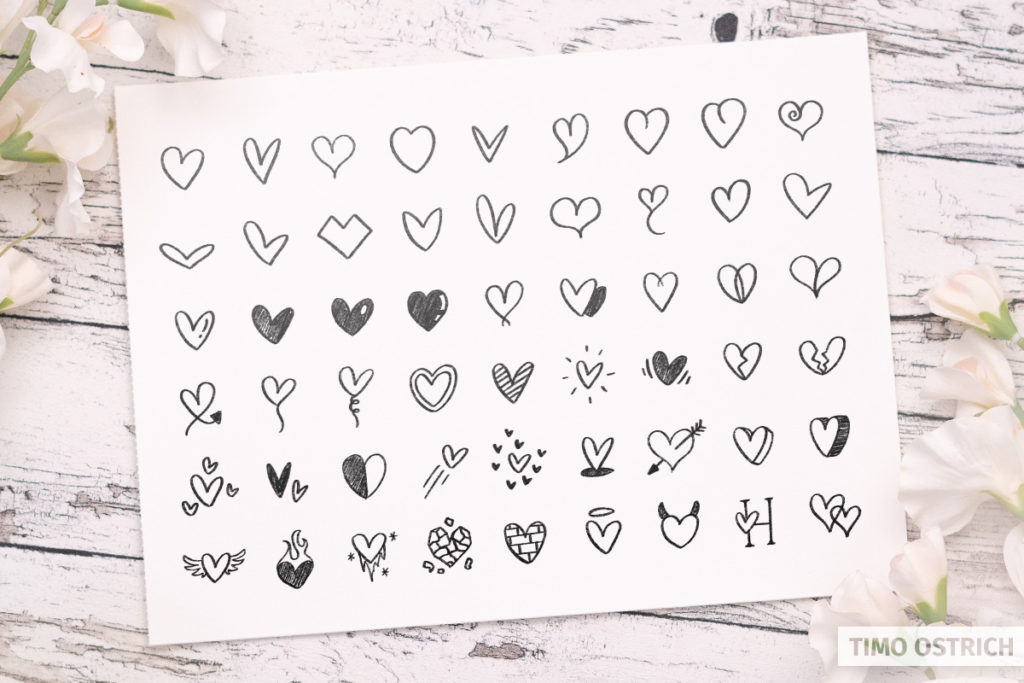 Variations to draw and use a heart