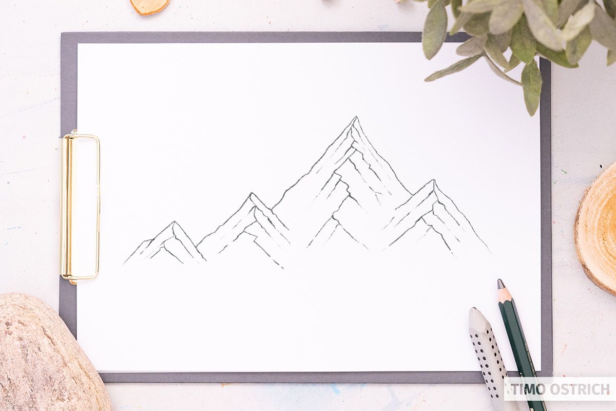 Berge zeichnen | Schnell & einfach mit cleverer Technik ⛰️