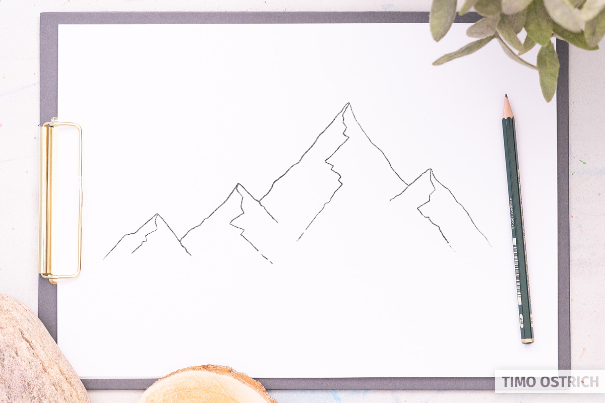 Berge zeichnen | Schnell & einfach mit cleverer Technik ⛰️