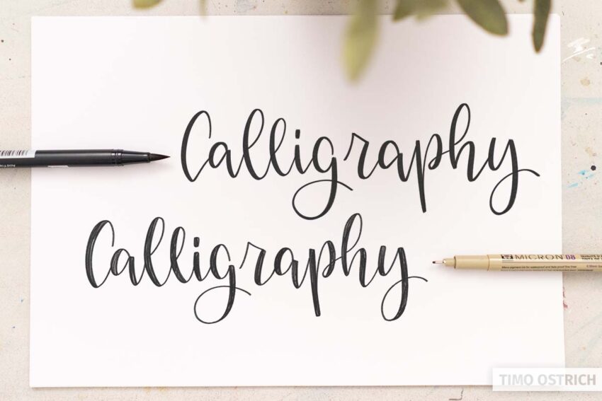Brushlettering und Faux Calligraphy im Vergleich