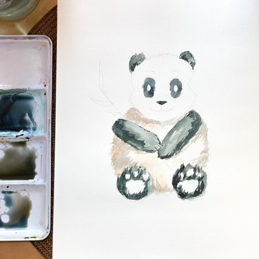Technik für Fell malen auf den Panda anwenden