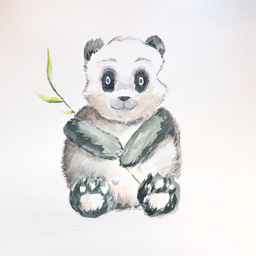 Fertiger Panda mit Bambus
