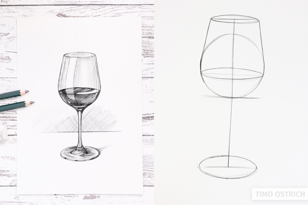 Weinglas Zeichnung