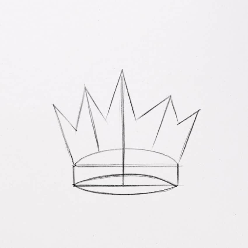 Zacken der Krone zeichnen